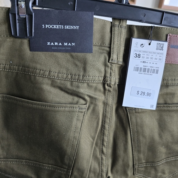 Zara Men's Pants Chinos - Olive Green - Size US 30 - New w/ Tag - Picture 3 of 4
